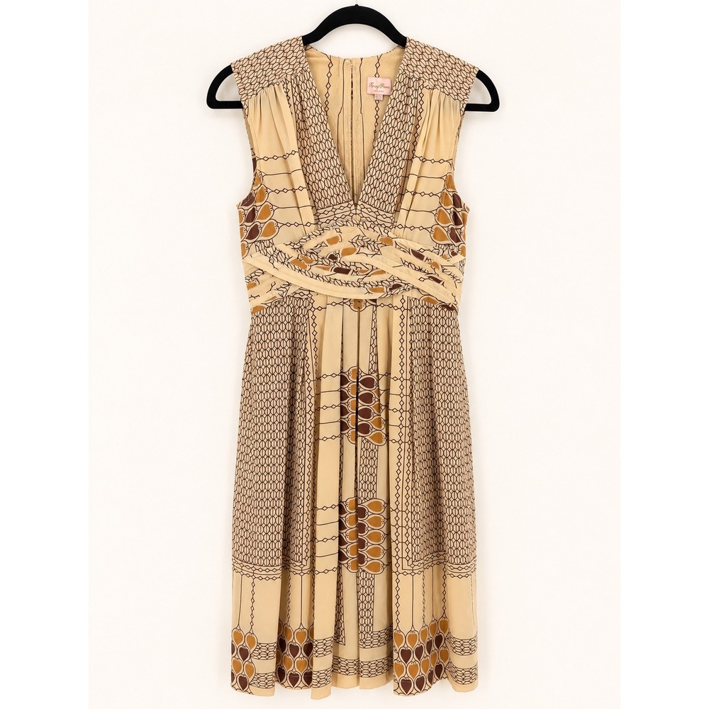 Tracy Reese Silk Geometric Print Dress - Art Deco Style Womens Size 6